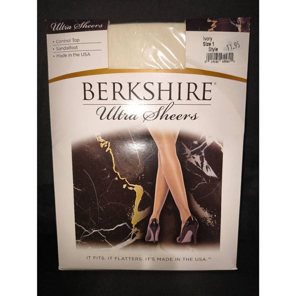 Berkshire Ultra Sheer Control Top Pantyhose.  Ivory Size 1. Control top and sand